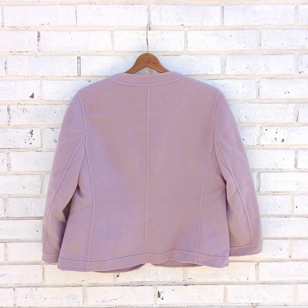 Talbots Wool Blend Lavender Ruffle Blazer - Picture 6 of 6